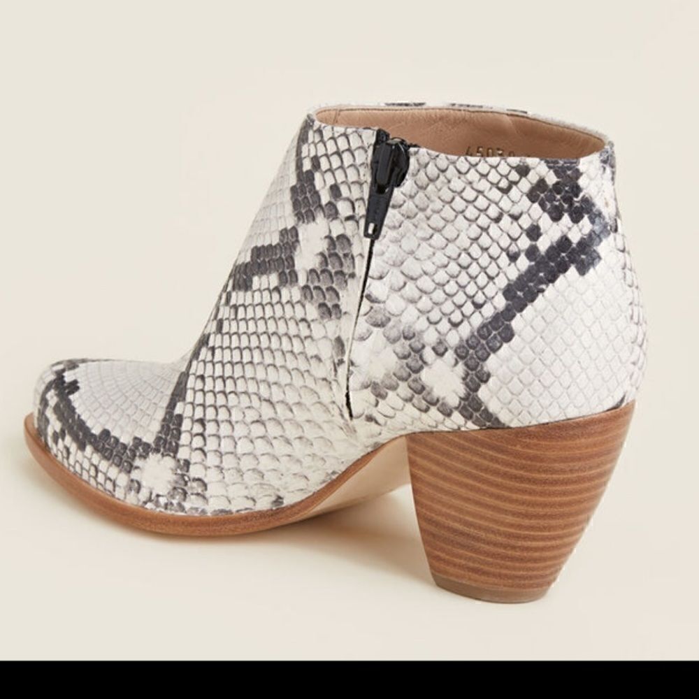 Alberto Zago Italian Leather Snake Effect Booties - Picture 2 of 7